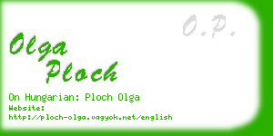 olga ploch business card